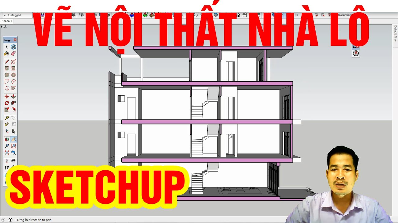 HỌC THIẾT KẾ NỘI THẤT | Hướng dẫn Vẽ hiện trạng khung nhà Sketchup - YouTube