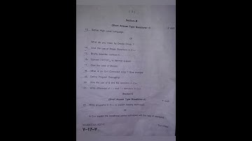 Computer Science Class 11th  2023 JKBOSE Question paper