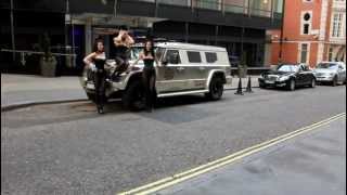 PLAYBOY BUNNIES and DARTZ PROMBRON Aladeen The DICTATOR in London set for TOP GEAR