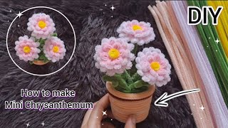 DIY Flowers : How to make Mini Chrysanthemum in a pot with pipe cleaner | Chenille wire | Fairy Am