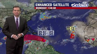 Tropical Depression 12 expected to dissipate as disorganized system works way into Caribbean