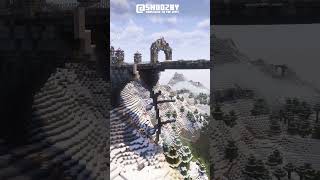 Minecraft Survival Builds - Giant Mountain Rock Arch | Timelapse (Week 18) #shorts
