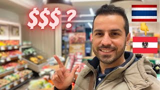 HOW MUCH DO GROCERIES COST IN AUSTRIA / HOW TO SPEND $$$ ON GROCERIES ( AUSTRIA VS THAILAND )