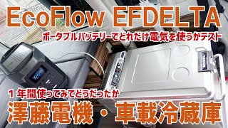 「澤藤電機・車載冷蔵庫を1年間使ってみての感想」＆「EFDELTAポータブルバッテリーで使ってみた」。両方ともあったら便利です。
