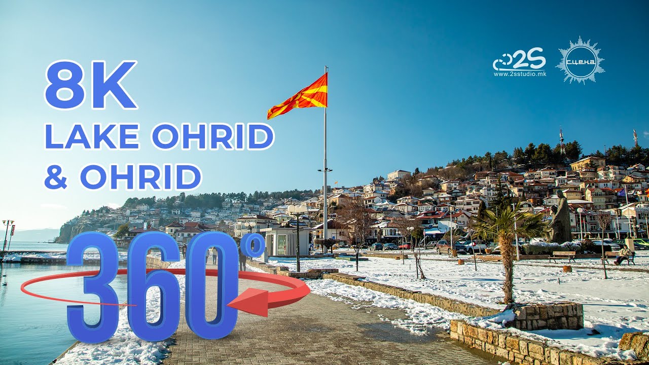 Virtual walking in 8K 360 HDR - Lake Ohrid and Ohrid February  2021