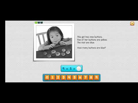 Starfall Grade 1 Math, Word problems Put Together/Take Apart, part 2 (Mobile version)