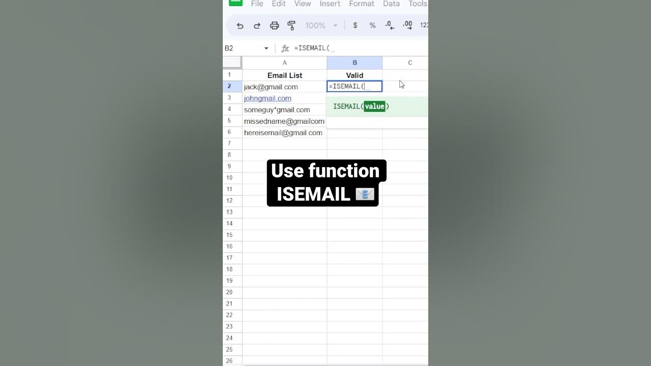 how-to-check-if-email-is-valid-in-google-sheets-shorts-googlesheets