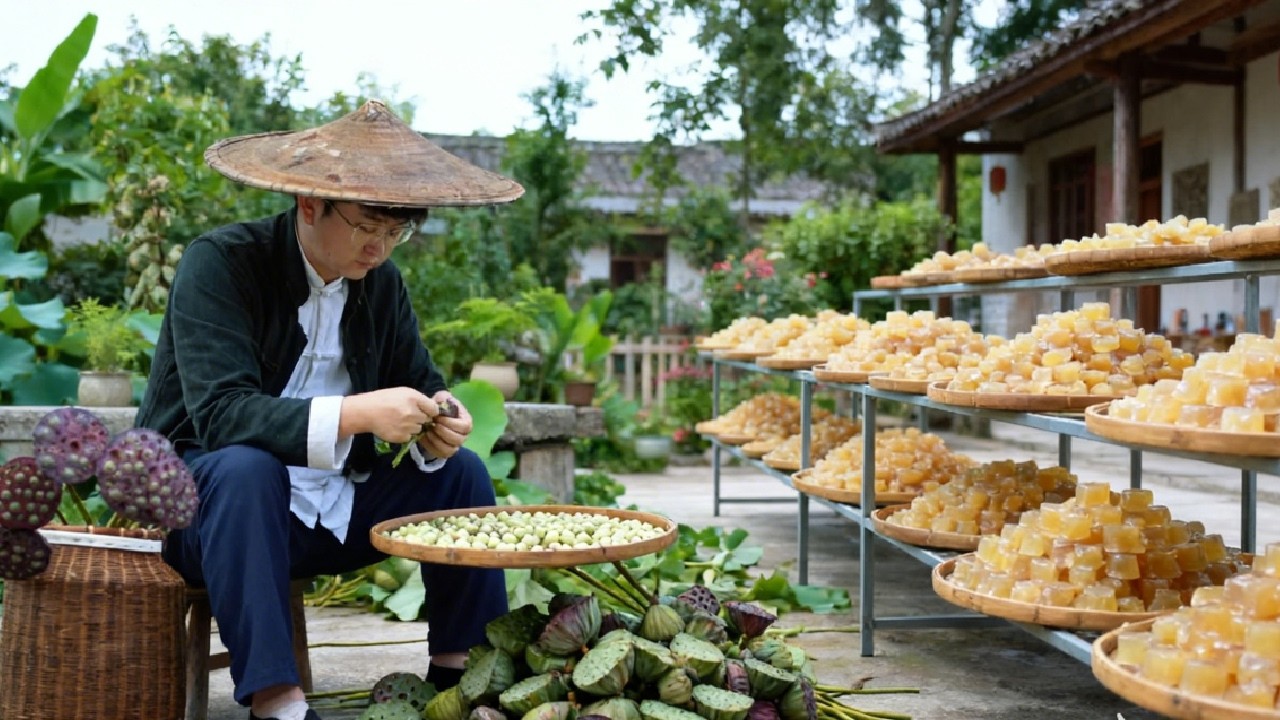 Lotus Seed Crystal Cake: An Emblem Of Chinese Pastry Carrying Timeless Taste And Beauty.