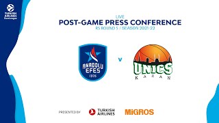 Anadolu Efes - Unics Kazan #EuroLeague 2021-2022 RS R5 Press Conference