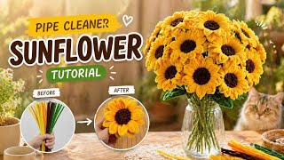 The Secret to Realistic Pipe Cleaner Sunflowers 🌻 (Easy Tutorial)