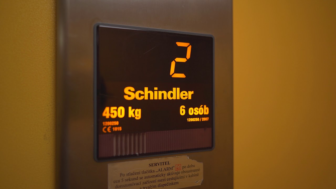 Czech Republic, Prague, Jílovská 425, Schindler elevator - going up