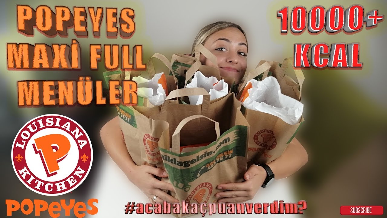 8 KİŞİLİK MAXİ FULL MENÜLERİ TEK BAŞIMA YEDİM!- Popeyes vs Ceren YILMAZ(10000+ KCAL)