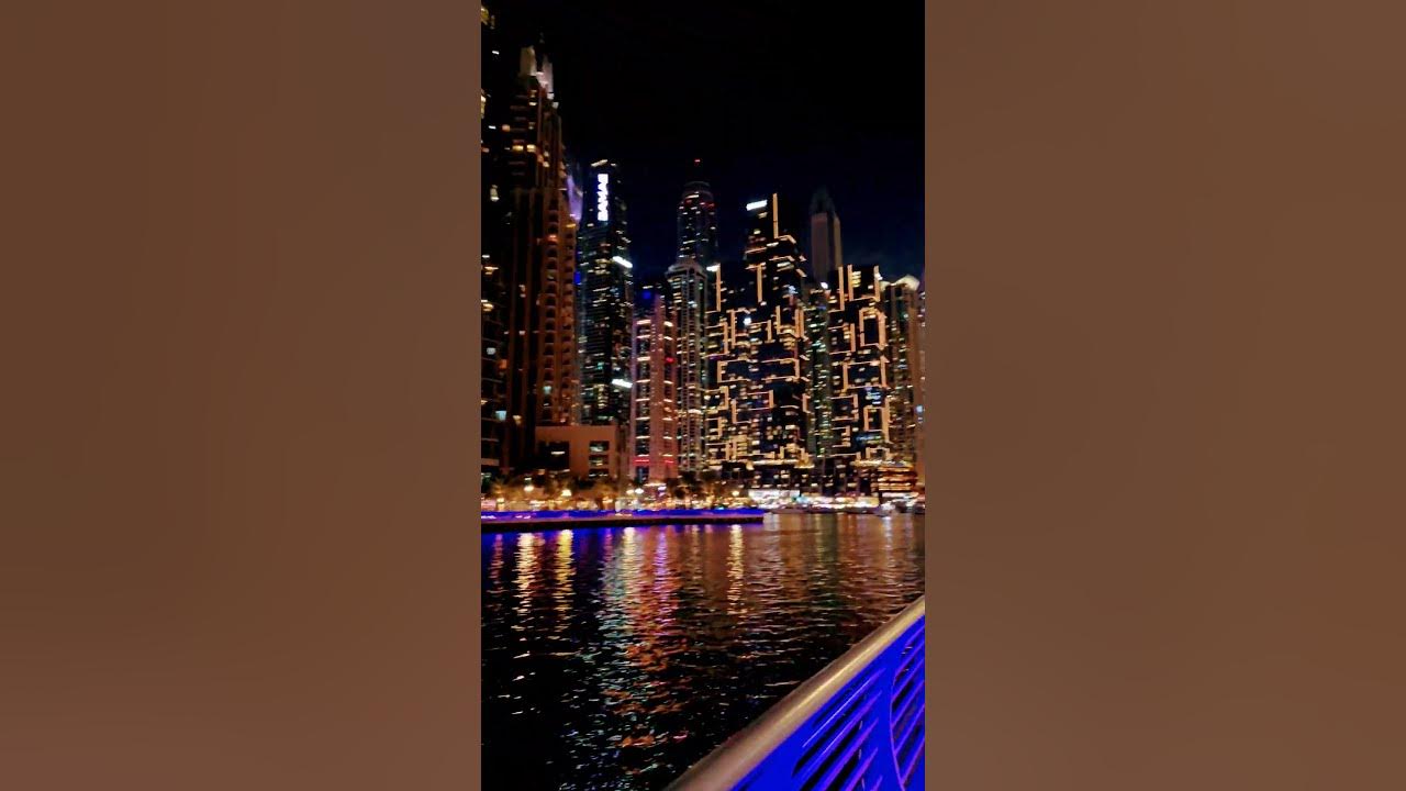 Dubai Marina Night View 🌙 #music #song #cover #unstoppable #dubai #travel #atthetopburjkhalifa