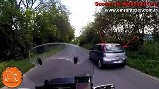 Sollama Yol Veren Araba Kormyansko-Bulgaristan Scooter Motolet Ile Balkan Ulkeleri Turu