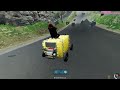 Dozens of steel coils rolled down the road. Which car can escape safely?