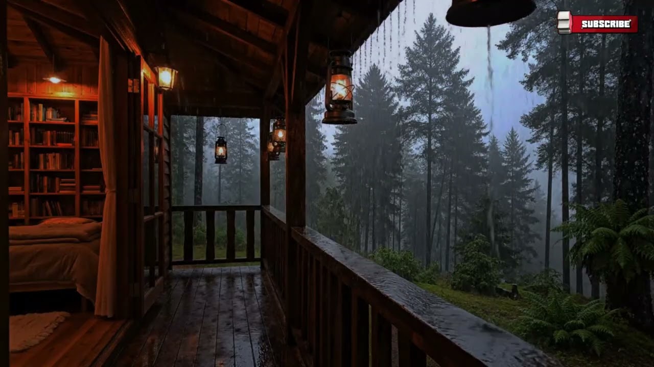 Beat insomnia in minutes, no more anxiety, relax - Heavy rain sounds with distant thunder.