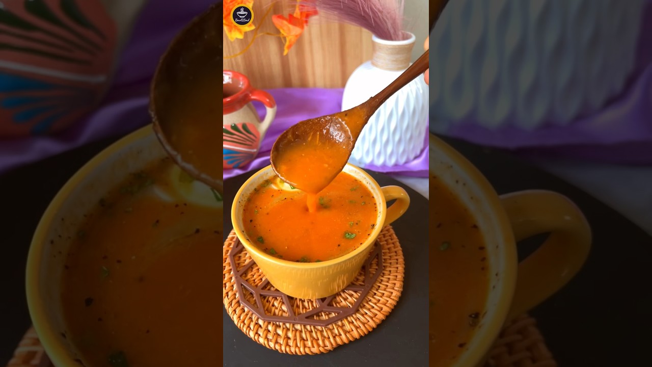 😳 NO CREAM NO CORNFLOUR TOMATO 🍅 SOUP IN 10 mins | Easy Railway Style Tomato Soup | Healthy Soup