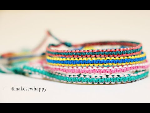 دستبند دوستی ببافیم مدل ۴ How to make two color square knot friendship ...