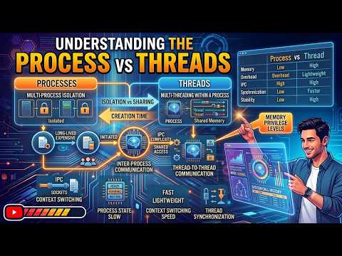 Lecture 4 | Process vs Thread in Operating System | Complete Explanation for Beginners