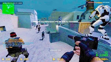 Counter Strike Source - Nemesis Mod online gameplay on Dust 2 Night map