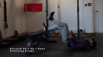 Elevated KB 2 Up 1 Down Hamstring Bridge