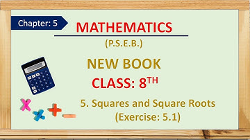 Maths (New Book) // Squares and squares root // Ex- 5.1// Class 8 // Chapter- 5//  PSEB