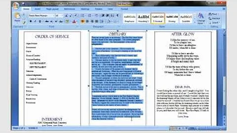 Funeral Program and Obituary Templates by Elegant Memorials