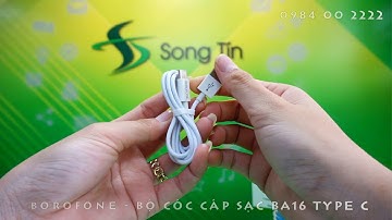 BOROFONE - Bộ Cóc Cáp Sạc BA16 - Cổng Type C 2.1A