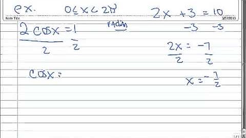 5.2 Solving Trig Equations