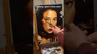 Glazing an oil painting with Prussian blue, quinacridone violet and transparent red iron oxide News