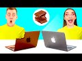 チョコレートの食べ物 vs 本物の食べ物のチャレンジ | 食用の戦い TeenChallenge