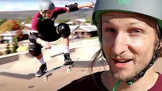 BRAILLE SKATES THE MINI MEGA RAMP?!