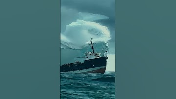 Ship Survive a Wave This Unbelievable？ #tidalwave  #ocean #scaryocean