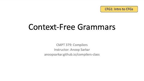CFG1: Introduction to Context-free Grammars
