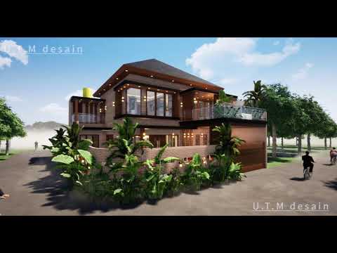 Desain  Rumah  Minimalis  Modern Tropis Industrial 2 Lantai 
