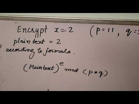 (5d) Using p = 11, q = 5, and e = 3, encrypt x = 2.