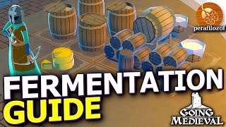 🍺How Fermentation works for making drinks in Going Medieval | Guide on temperature and brewing