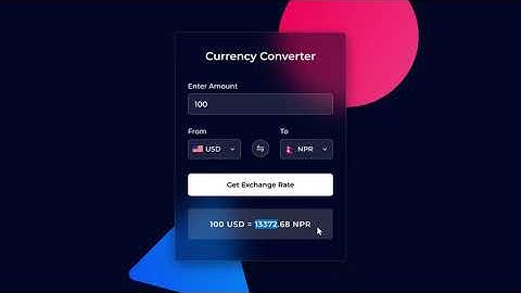 💱 Build A Currency Converter using React JS | Best Beginner React JS Project