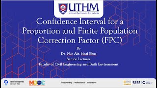 Confidence Interval for a Proportion and Finite Population Correction Factor (FPC)