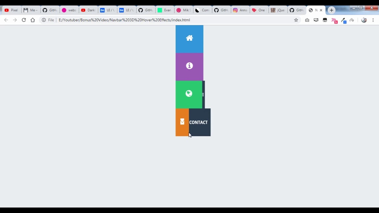 Pure CSS Navbar 3D Hover Effects - YouTube