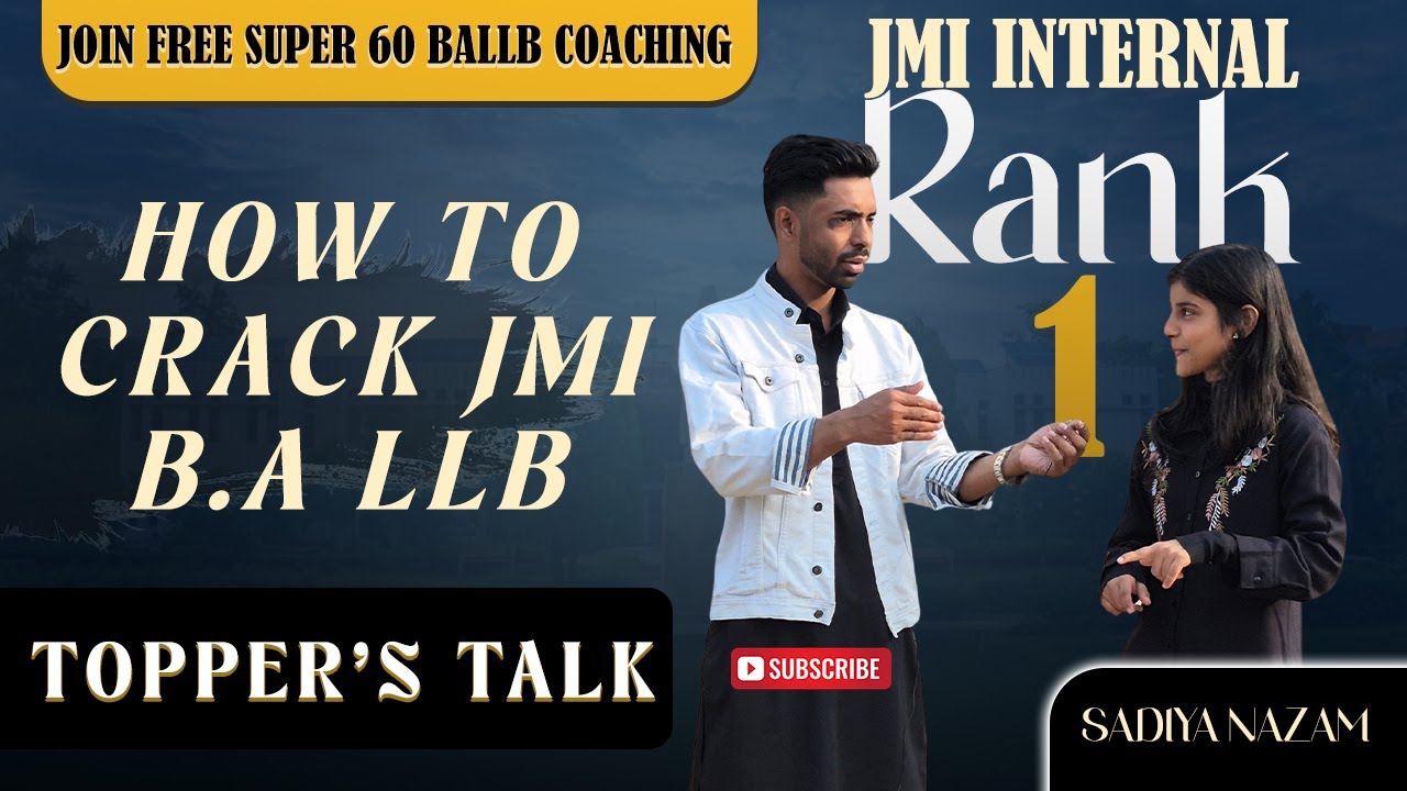 JMI BALLB TOPPER | SADIYA NAZAM | RANK 1 JMI INTERNAL SF | TOPPER TALK | AMU BALLB | EHTESHAM LAW |