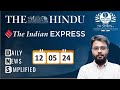 The hindu  the indian express analysis  12 may 2024  daily current affairs  dns  upsc cse