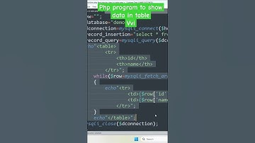 php program to show data in table( neb computer science) vvi question