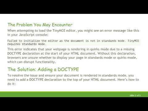 How to Load the TinyMCE Editor in Standards Mode