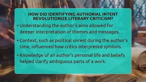 How Did Identifying Authorial Intent Revolutionize Literary Criticism? - The Prose Path