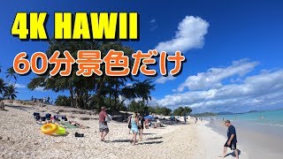 【4K・作業用】BGM、ナレーション無しのハワイの風景・景色動画を60分：Part1