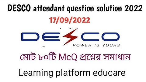 DESCO attendant question solution 2022 #desco #DESCO