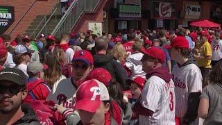 Phillies Fans Celebrate Opening Day Victory Over Oakland