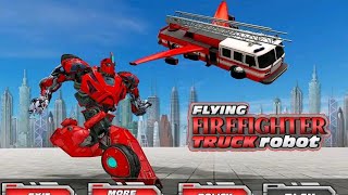 Mobil Robot Truk Pemadam | Flying Firefighter Truck Robot Transform Game screenshot 1