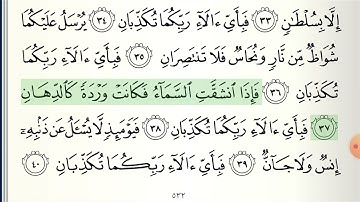 سورة الرحمن (29-45) مكررة كل اية 3 مرات للشيخ ياسر الدوسري